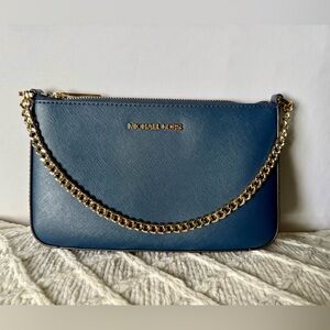 Michael Kors Jet Set Medium Saffiano Leather Crossbody, Navy